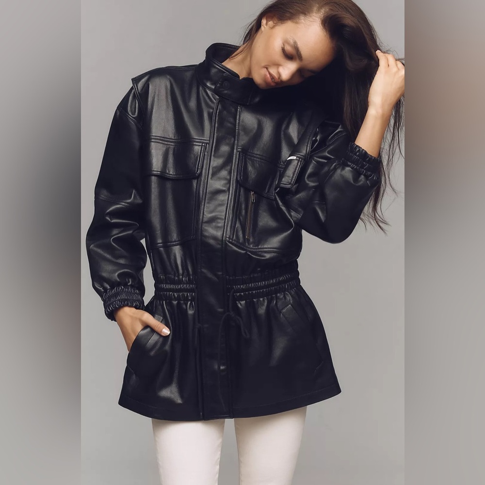 Mother Carry All Black Leather Jacket